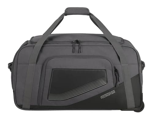 American Tourister City Racer - Travel Bag with Wheels 55 cm, 50 L - Carry-on with Lots of Storage Space and Shoe Compartment - Water-Repellent, smart Sleeve, Robust - Black