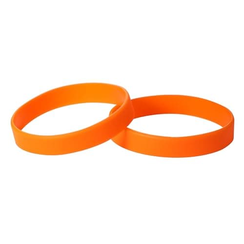 Plain Orange Coloured Silicone Sports Arm Exercise Wristband Bracelets Rubber Wrist Bands Party Accessories For Men Women Boys Girls (Pack of 2)