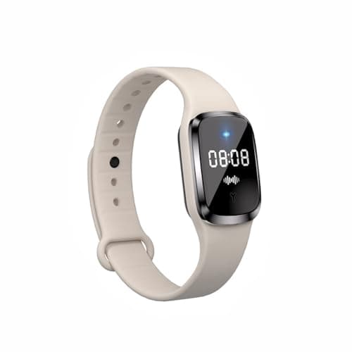 Ultrasonic Mosquito Repellent Bracelet, Electronic Bionic Mosquito Repellent Pest and Insect Repellent Wristband Watch for Travel Camping Accessories(Beige-Digital Display)