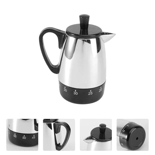 COOLHIYA Kitchen Baking Timer Mechanical Timer 60-minute Kettle Shape Plastic Metal No Batteries Required One-click Operation Suitable for People with Autism and Old Grandma Home Kitchen — view 5