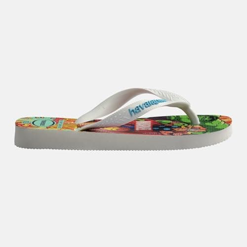 Havaianas Kids Top Marvel II Boys FlipFlop White/White/Blue 10/11 UK Child — view 3