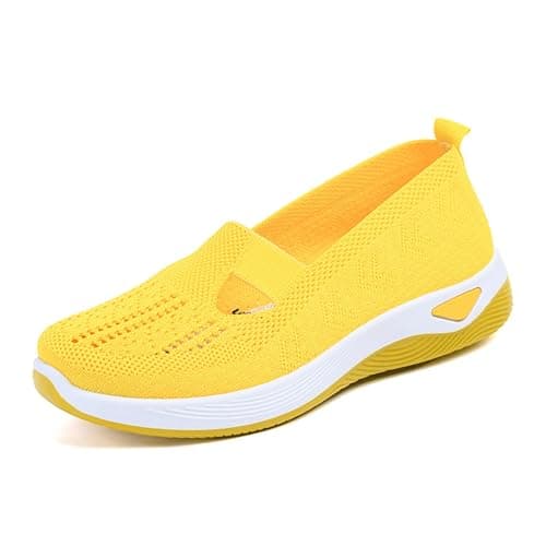 Women Orthopedic Walking Shoes, Lightweight Closed Toe Summer Sneaker, Casual Soft Sole Breathable Shoes, Slip On Arch Support Trainers, Mesh Up Athletic Shoes — view 5