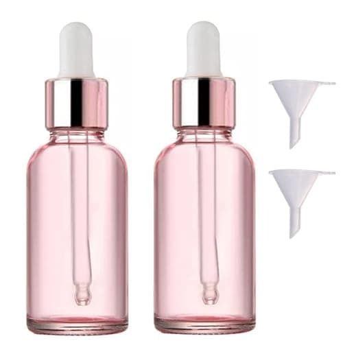 SONGQEE 30ml Rose Gold Glass Bottles with Dropper Pipette, Mini Empty Eye Glass Dropper Bottles Refillable Sample Container for Storage Essential Oils, Perfumes and Cosmetics (Rose Gold)