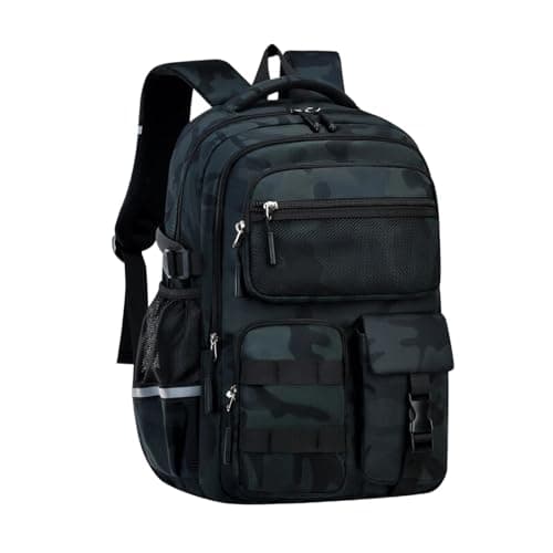 EKUIZAI Boys Backpack for Kids Camouflage Bookbag for Elementary Middle School Students Large Capacity Casual Backpack for Boys Teen,Camouflage Green,L
