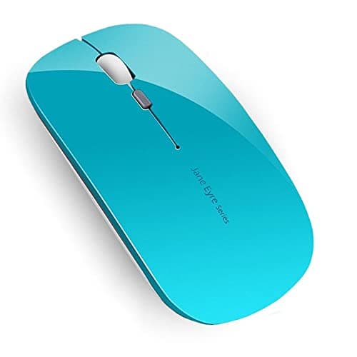 Uiosmuph Q5 Wireless Mouse, Silent Rechargeable Mice for Laptop, Slim- Blue
