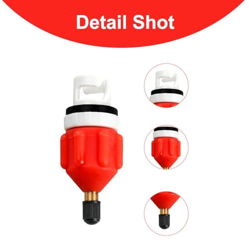 Hopzab 2PCS Copper & Reinforced Nylon SUP Pump Adapters, 7.9x3.4cm Universal Air Valve Connectors for Inflatable Boats and Paddle Boards (Orange,Black) — view 3