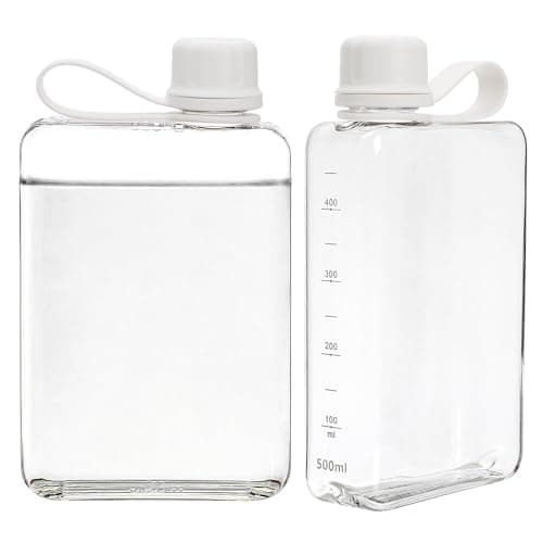 ZAVOOS 2 Pack 17 Oz Portable Flat Water Bottle
