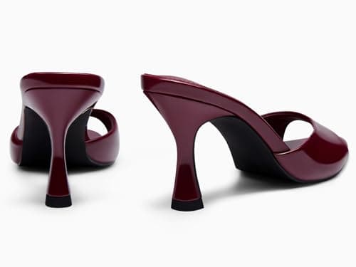Coutgo Women's Pointed Toe Mule Sandals, Burgundy, 8.5 — view 6