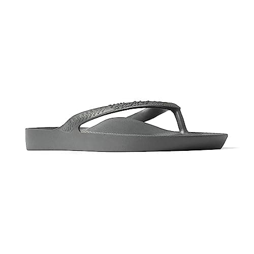 ARCHIES Arch Support Flip Flops for Men & Women – Orthotic Sandals for Plantar Fasciitis Relief – Lightweight, Cushioning, Shock-Absorbing Sandals for Walking, Foot Pain - Charcoal — view 3