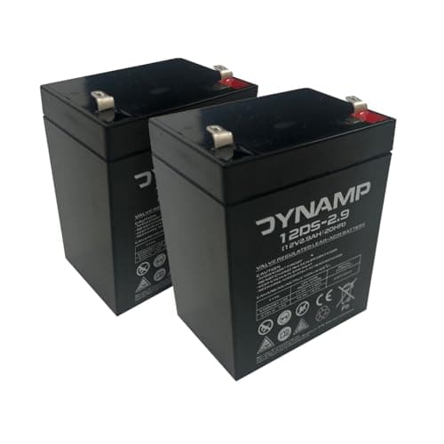 Dynamp 12V AGM Mobility Battery, 2.9Ah, Pack of 2, Maintenance-Free VRLA, F1 4.8mm Terminals, Model 12DS-2.9