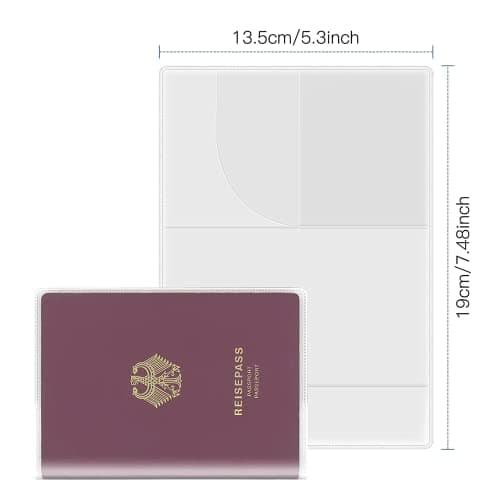 JLEivvi 12 Pcs PVC Transparent Passport Protective Covers, Cover UK/EU Passport Holder Protector Transparent，Standard Size Passports Passport Card ID Cover foe Men Women — view 6
