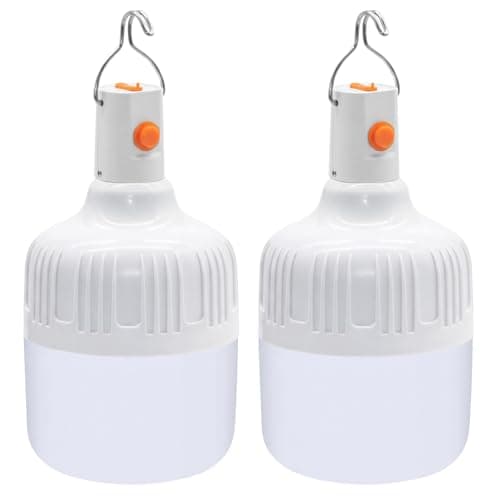 2 Pack Camping Lights, 600 Lumen Hanging Camping Lantern, 3 Lighting Modes LED Camping Lamp, Portable USB Rechargeable Waterproof Tent Light for Outdoor, Emergency, Power Cuts