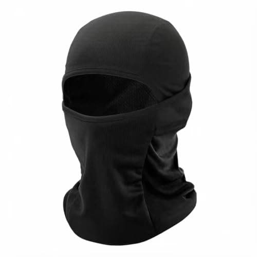 LONGKING Thick Balaclava Ski Face Mask, UV Protector Windproof Lightweight Neck Warmer for Motorcycle Cycling, Skiing, Snowboarding, Black