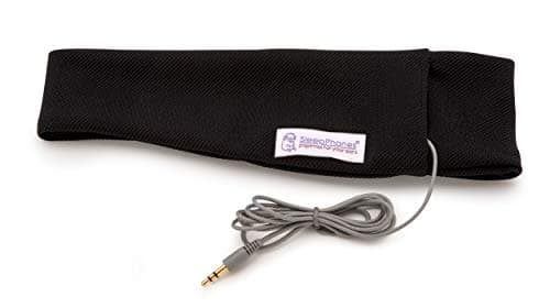 AcousticSheep SleepPhones Classic | Corded Headphones for Sleep, Travel | The Original and Most Comfortable | Pitch Black - Breeze Fabric (Size L) — view 2