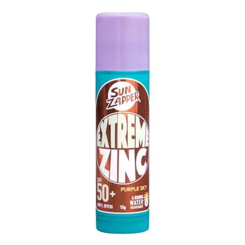 Sun Zapper Zinc Stick - Purple Colour Sunblock Stick SPF 50+ Zinc Oxide Face Mineral Sun Cream Made in Australia