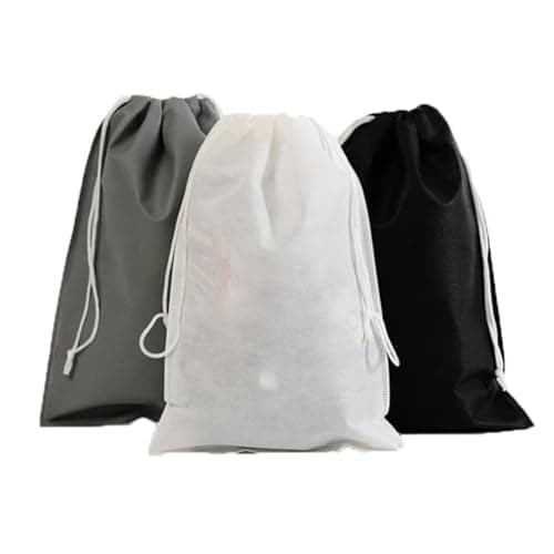 12pcs Nonwoven Fabric Drawstring Bag 40x30cm Black for Travel — view 6