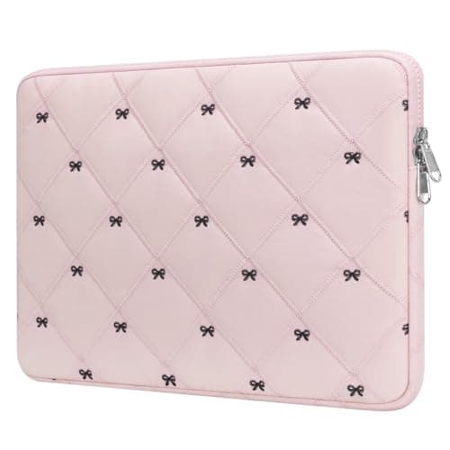 JoJoar 15-16 Inch Lightweight Bow Puffy Laptop Sleeve Case Laptop Bag Girl
