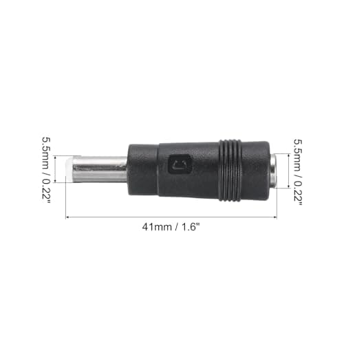 sourcing map DC Power Connector Adapter, 5 Pack 5.5x2.1mm Female Jack to 5.5x2.5mm Male Plug Universal Barrel Connector for Laptop Router — view 2
