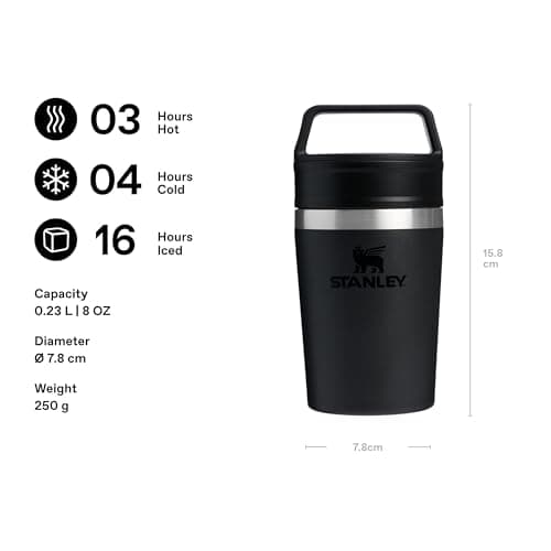 STANLEY 1913 Cafe to-Go Travel Mug 0.23L - Black — view 3