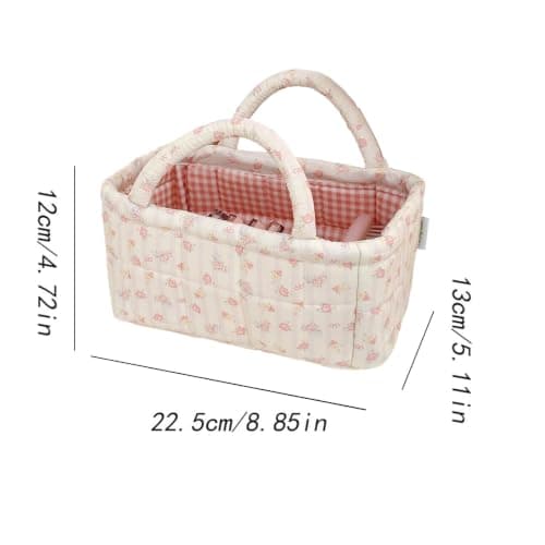 Large Capacity Foldable Cotton Storage Basket Quilted Tote Bag — view 5
