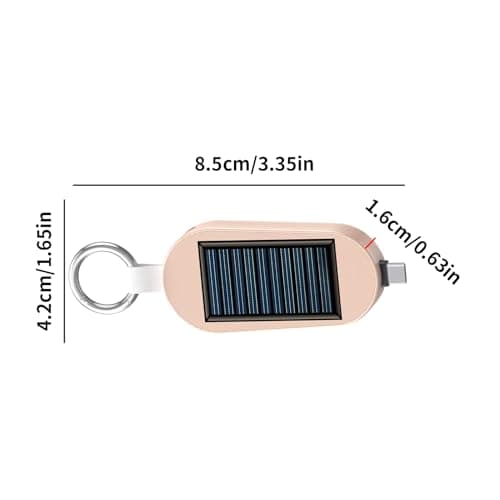 Solar Charger - 3000mah Solar powér Bank Keychain | Type C Bank Portable Key Ring | Keychain Portable Type C Charger Solar Powered | Portable Solar Powerr Charger With Wireless Watch Charging — view 6