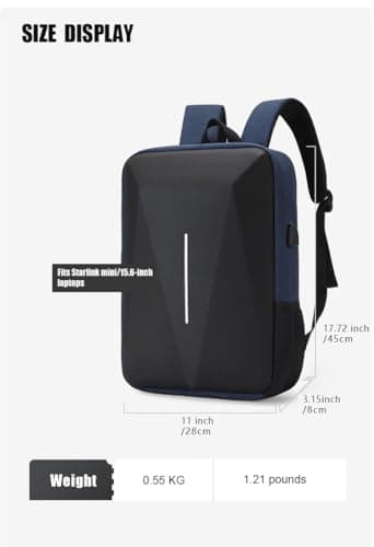 HFLZBRO Bag for Starlink Mini - Storage Bag Case for Starlink Dish and All Accessories - Anti-theft Water-resistant Backpack (BLUE) — view 2