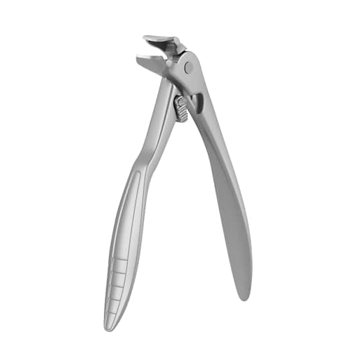 Sopolise Ergonomic Long Handle Nail Clippers for Seniors, Professional Stainless Steel Olecranon Toenail Clippers for Thick Nails, Heavy Duty Trimmer with Catcher (Large, Grey)