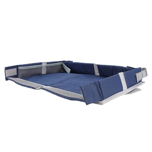 Domary Foldable Travel Tray Cover Multifunctional Airplane Organizer Kids and Adults for Planes Trains (Navy) — view 3