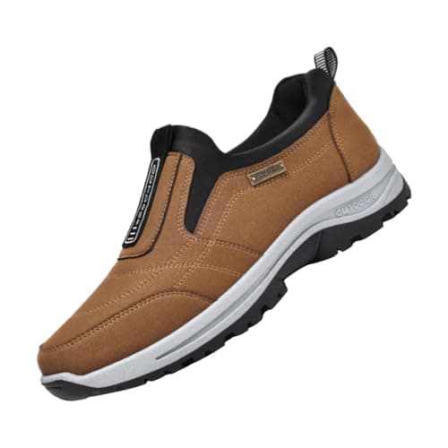 Orthopedic Shoes for Men,Mens Slip on Trainers,Slip on Walking Shoes with Arch Support,Lightweight Outdoor Hiking Trainers,Men's Waterproof Breathable Orthopedic Walking Hiking Trekking Footwear — view 3