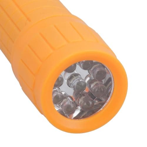 9 LED Orange Torch Light Mini Flashlight Camping Hiking Rubber Case — view 5