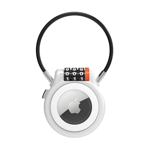UP Security Lockable AirTag Holder with Combination Lock, Metal AirTag Case Compatible with Apple Finder, Secure GPS Tracker Tag Case for Vehicles, Luggage, Suitcase, Backpack, Bike, Scooter Tracking