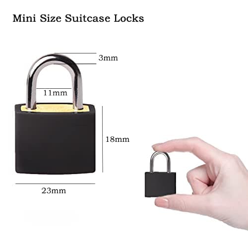 Suitcase Locks with Keys - LeFeirr Luggage Small Padlock Keyed for Travel Gym Locker Bags Holiday Cases,Pack of 2,Black — view 2