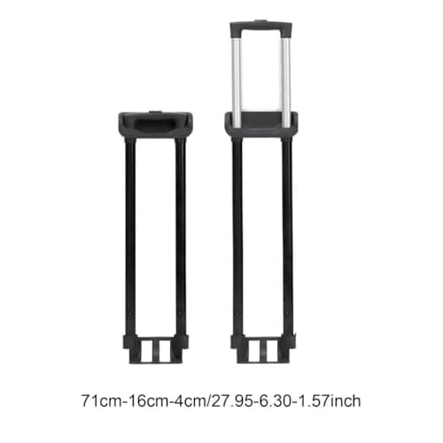 AsrMyjcx Classic Black Iron Luggage Handle Replacement, 60x16x4cm, 2 Wheels, Telescopic Handle for Suitcase — view 3