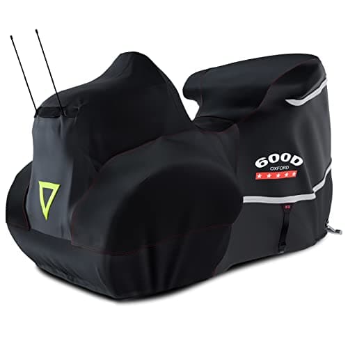 Rosefray Motorcycle Cover with Side+Top Box Heavy Duty 600D Waterproof for Touring Models Harley Davidson Ultra Limited,Road Glide Limited, Gold Wing,Road Master,Indoor & Outdoor Storage Black