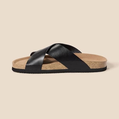 Amazon Essentials Men's Crossover Cork Sandals in Faux Leather, Black, 10 — view 2