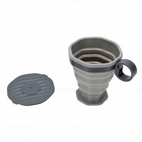 Qcwwy Collapsible Silicone Travel Mug with Lid, 220ml — view 2