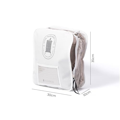 Total Wardrobe Care Knitwear Storage Bag 35x30x10cm - Breathable Moth Proof Jumper & Sweater Storage, Stackable Zipped Clothes Organiser with Clear Panel — view 5