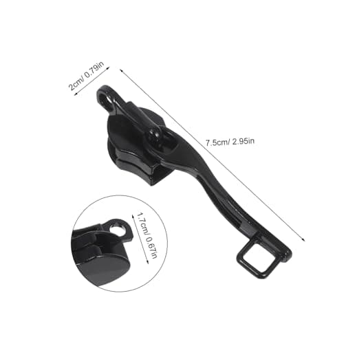 ELAYARD 5 Pairs Alloy Zipper Pull Replacement for Luggage and Backpacks Black Tabs with Single Lock Anti-Theft Secure Repair Kit for Suitcases and Bags — view 2