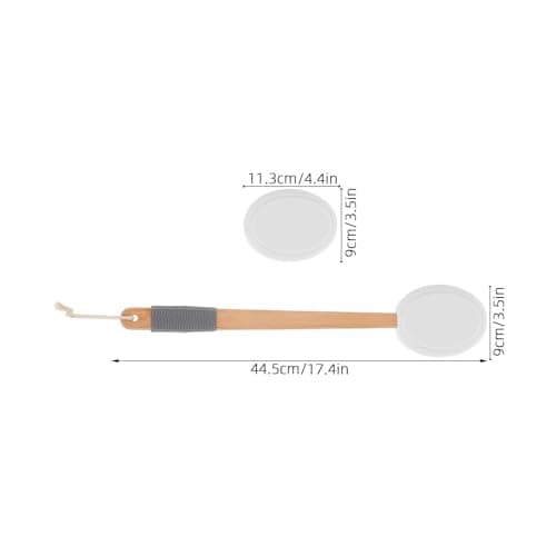 GLEAVI Back Lotion Applicator Body Moisturiser Brush, Wooden Eva Self-Tanning Applicator, White, Ergonomic Handle, for Seniors, Travel Body Care Routine — view 2