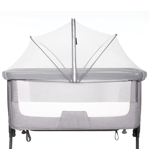Mosquit-os Net For Travel Cot, Foldable Mosquit-os Net For Babi-es Crib To Keep Buges/Cats Out, Bab-y MosquitoNet With Noiseless Zipper, Visible Breathable Mesh MosquitoNet For Cot Travel Bassinet