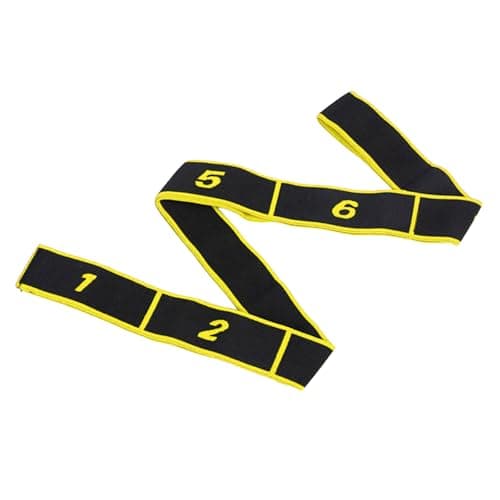 Resistance Band Fitness Band Stretch Strap with 8 Looped, Yellow — view 6
