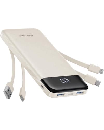 Charmast Power Bank with Built in Cables X 4, 10000mAh Portable Charger