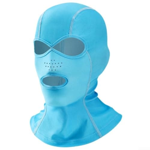 QuivyLivy Sunscreen Hood for Swimming, UPF50+ Diving Face Mask with Ergonomic Design, Seamless Water Sports Headgear for Men Women, Beach Surf Snorkel(blue)