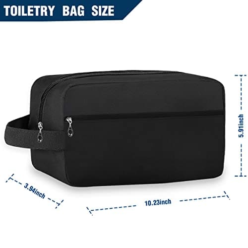 Toiletry Bag for Men Large Travel Wash Bag Water-Resistant Gym Shaving Organiser Bag, Shower Bathroom Makeup Bag with Handle (Black) — view 6