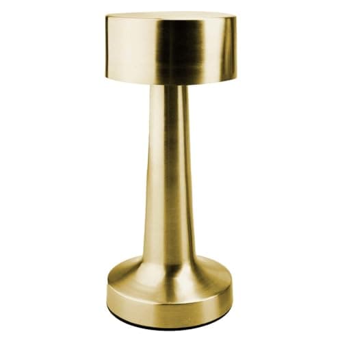 VFM e-Store - Touch Lamp Rechargeable 3 Light Settings - Camping, Travel Holiday Accessories for Summer - 10cm X 21cm Brushed Gold X 1