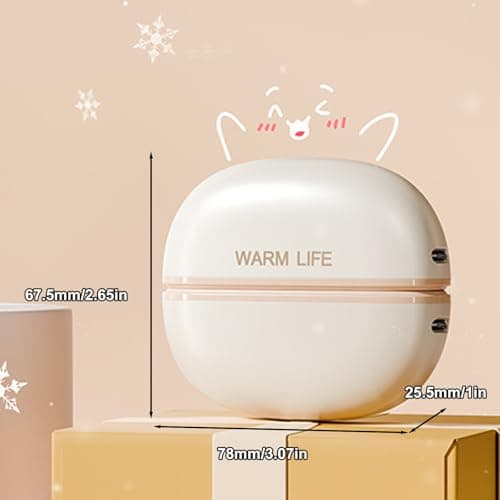 USB Rechargeable Hand Warmers for Indoor, Beige — view 3