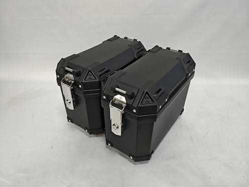 Garvee Universal Motorcycle Hard Side Pannier Boxes 30L Waterproof Hard Saddlebags, Durable Aluminum/PP Construction with Lock and Brackets, Helmet Bag Compatible, Secure Motorcycle Luggage Storage