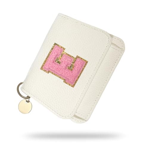 Girls Wallet, Initial Women's Wallets, White Small Wallet for Kids with 5 Card Slots Holder, Personalised Purses Gifts for Girls and Women, Birthday Gift, Christmas Gifts, Travelling Wallets Gift (E)