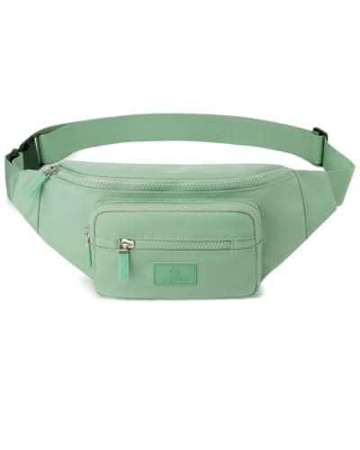 Bumbags for Ladies Bum Bag Fanny Pack Men Women Waist Pack Lightweight Adjustable for Running Walking Hiking Jogging (Green)