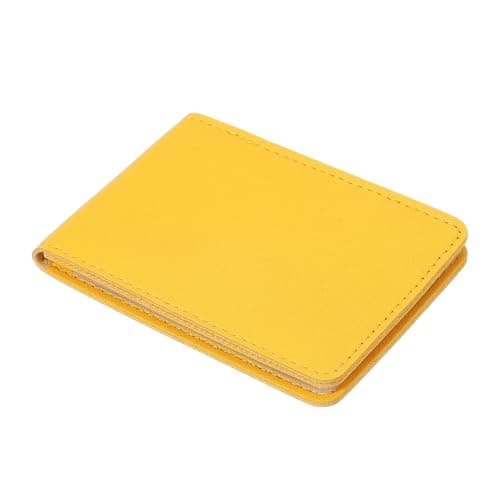 sourcing map Leather Credit Card Holder, 10 Slots Blank Driver's License Holder for Women and Men, Multi-Functional Card Organizer for Documents, ID Cards, License(Yellow)